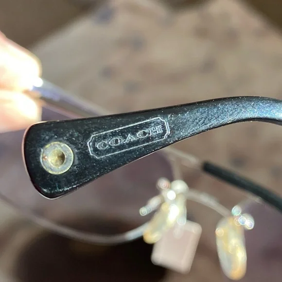 Coach Evonne S338A Gunmetal Sunglasses w/ Butterfly Rhinestones & Clamshell New - Picture 8 of 17